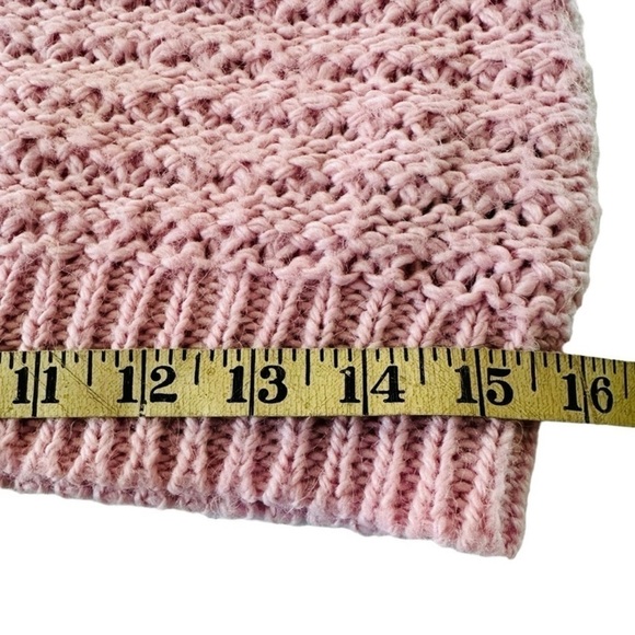 RALPH LAUREN ALPACA WOOL BLEND OPEN KNIT SOFT PINK SWEATER SIZE MEDIUM - Picture 13 of 15